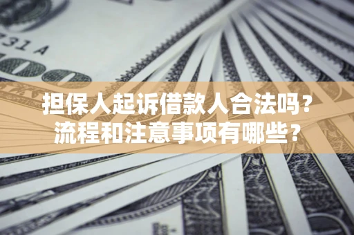 济南担保人起诉借款人合法吗？流程和注意事项有哪些？